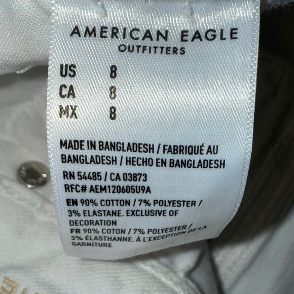 American eagle AE Next Level High-Waisted White Denim Short Shorts size 8 - Picture 7 of 8
